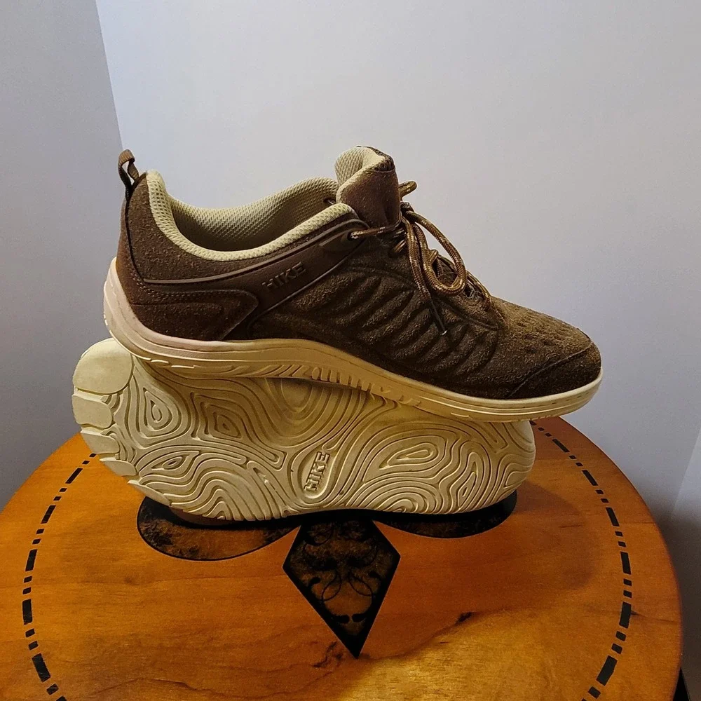 Hike Footwear Men 10 10.5 Barefoot Wide Toe Box Brown Suede Minimalist Sneakers